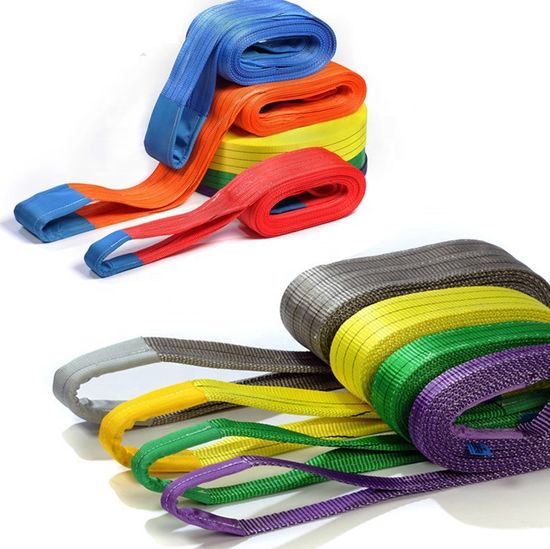 oem european standard 100 polyester webbing sling crane lifting straps
